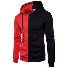 Load image into Gallery viewer, Blank two tone sweatshirt with zipper mens color block hoodie

