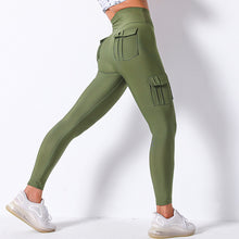 Charger l&#39;image dans la galerie, Solid Color Pockets Butt Lift Leggings Fitness Yoga Pants
