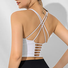 Charger l&#39;image dans la galerie, Solid color thin shoulder sports underwear cross back bra
