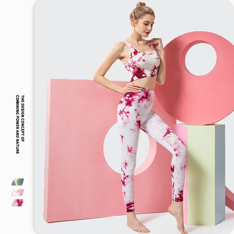 Tie-dye Splash-ink style seamless yoga sets