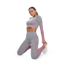 Charger l&#39;image dans la galerie, Seamless long sleeve athletic activewear yoga sets
