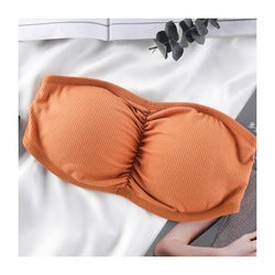 Seamless bandeau with hook and eye and Wire Free