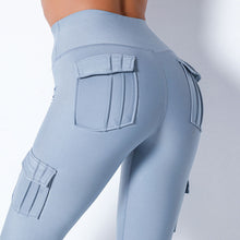 Charger l&#39;image dans la galerie, Solid Color Pockets Butt Lift Leggings Fitness Yoga Pants
