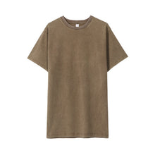 Charger l&#39;image dans la galerie, Retro Stone acid Wash Short Sleeve Plus Size Round Neck T Shirt Unisex
