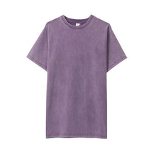 Charger l&#39;image dans la galerie, Retro Stone acid Wash Short Sleeve Plus Size Round Neck T Shirt Unisex
